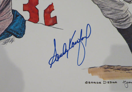 Sandy Koufax Autographed 18X24 Lithograph Los Angeles Dodgers Beckett BAS #AC56690