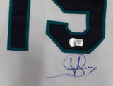 Seattle Mariners Jay Buhner Autographed White Russell Jersey 1998 Home Sleeveless Size 50 Beckett BAS QR #BH26884