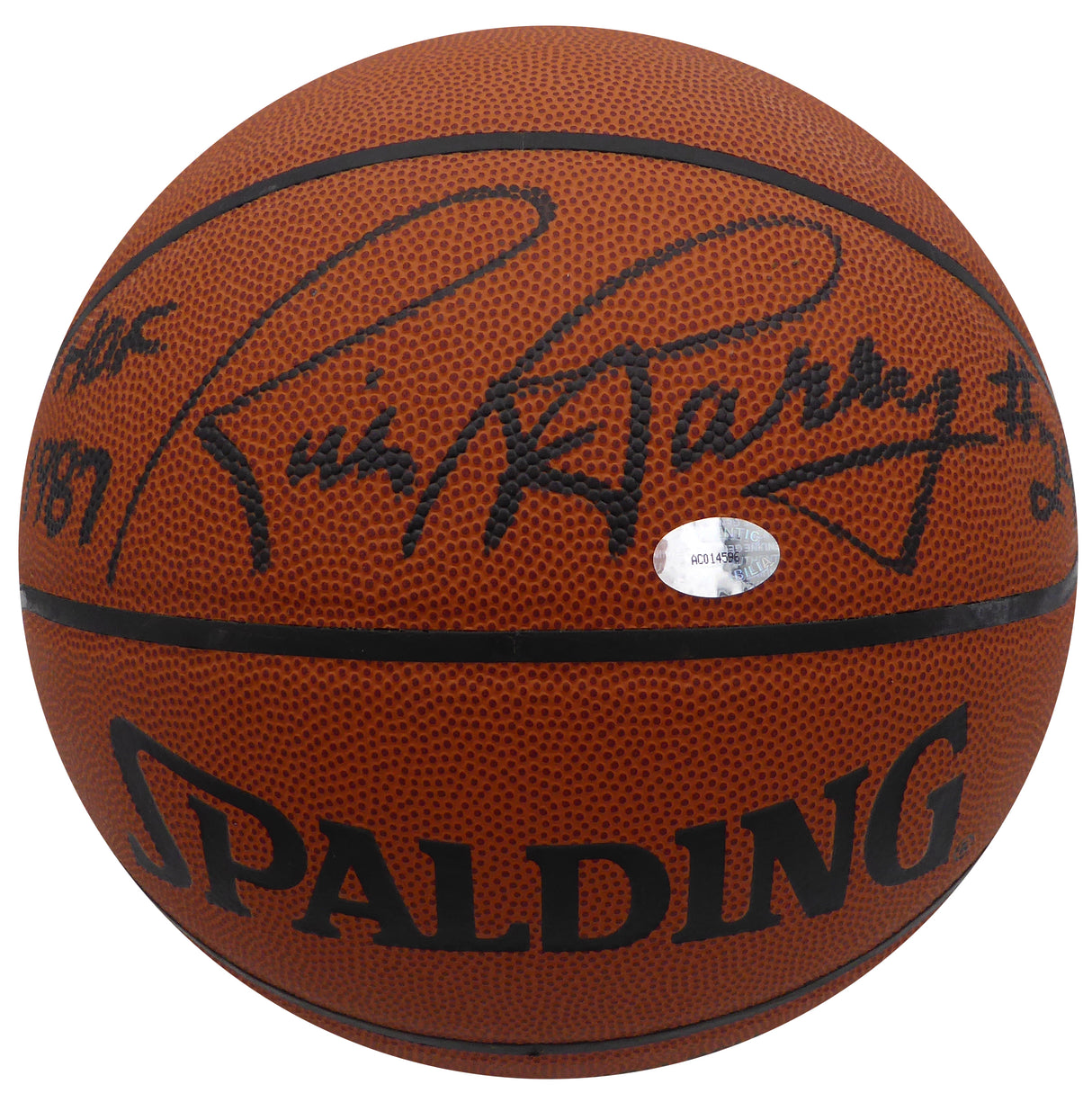 Rick Barry Autographed Spalding All Court Basketball Golden State Warriors "HOF 1987" JSA #AT76245