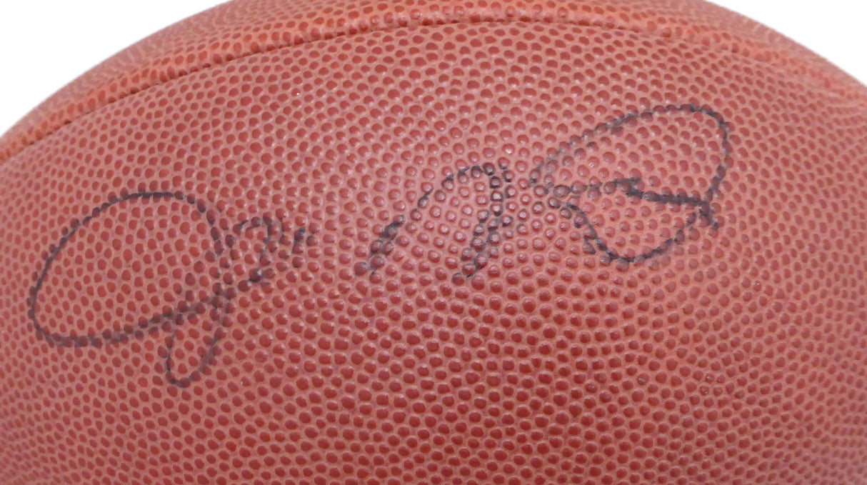 Joe Montana Autographed Collectors Choice NFL Leather Football San Francisco 49ers Beckett BAS #BJ25174