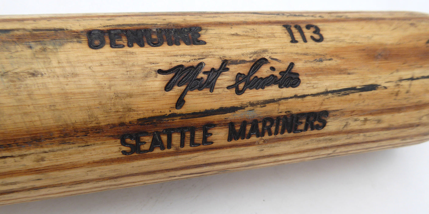 Matt Sinatro Unsigned Game Used Bat Louisville Slugger I13 Seattle Mariners SKU #253144
