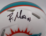Raheem Mosert Autographed White Speed Mini Helmet Miami Dolphins Beckett BAS QR #1W038670