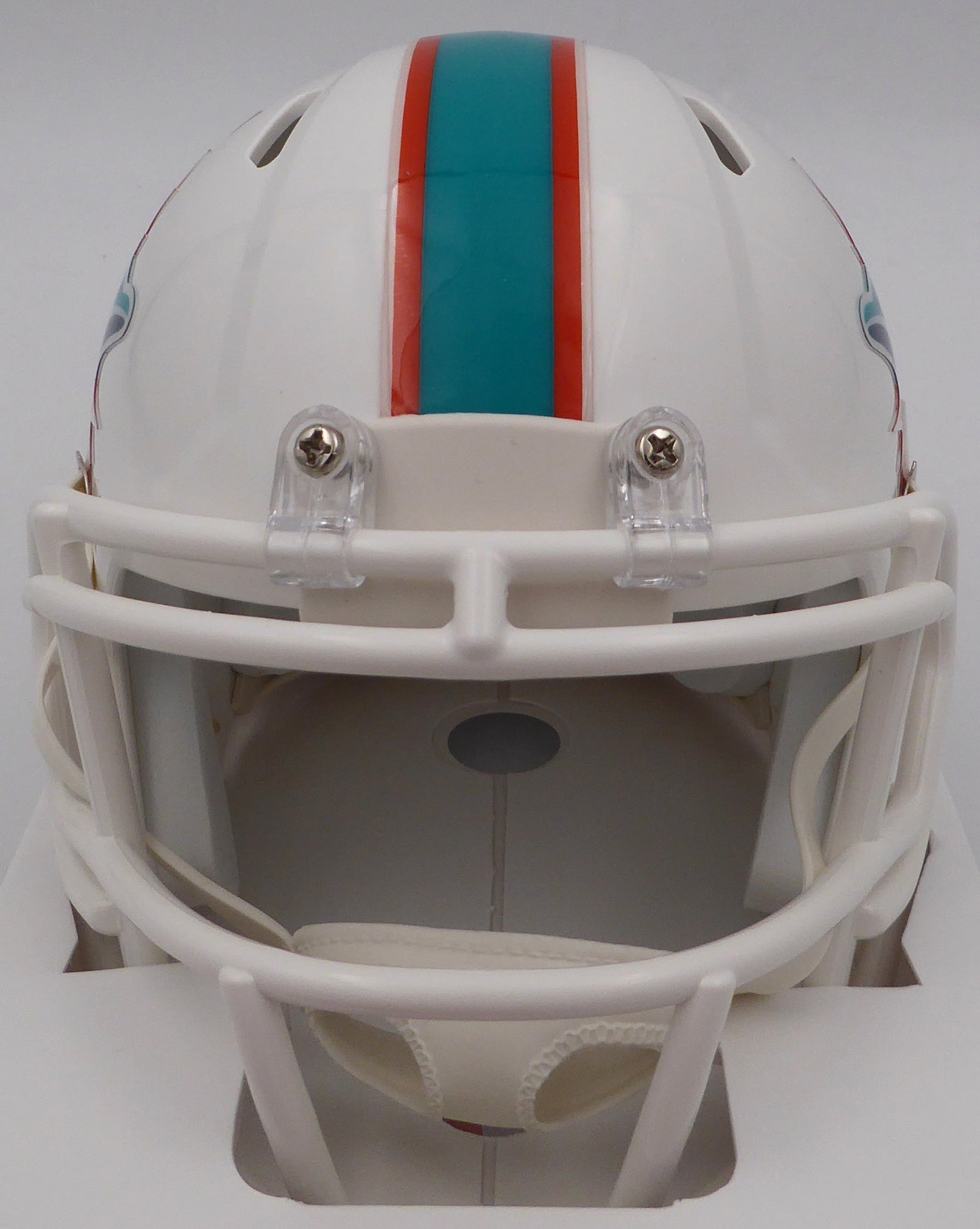 Raheem Mosert Autographed White Speed Mini Helmet Miami Dolphins Beckett BAS QR #1W038670