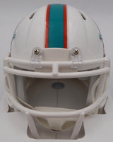 Raheem Mosert Autographed White Speed Mini Helmet Miami Dolphins Beckett BAS QR #1W038670