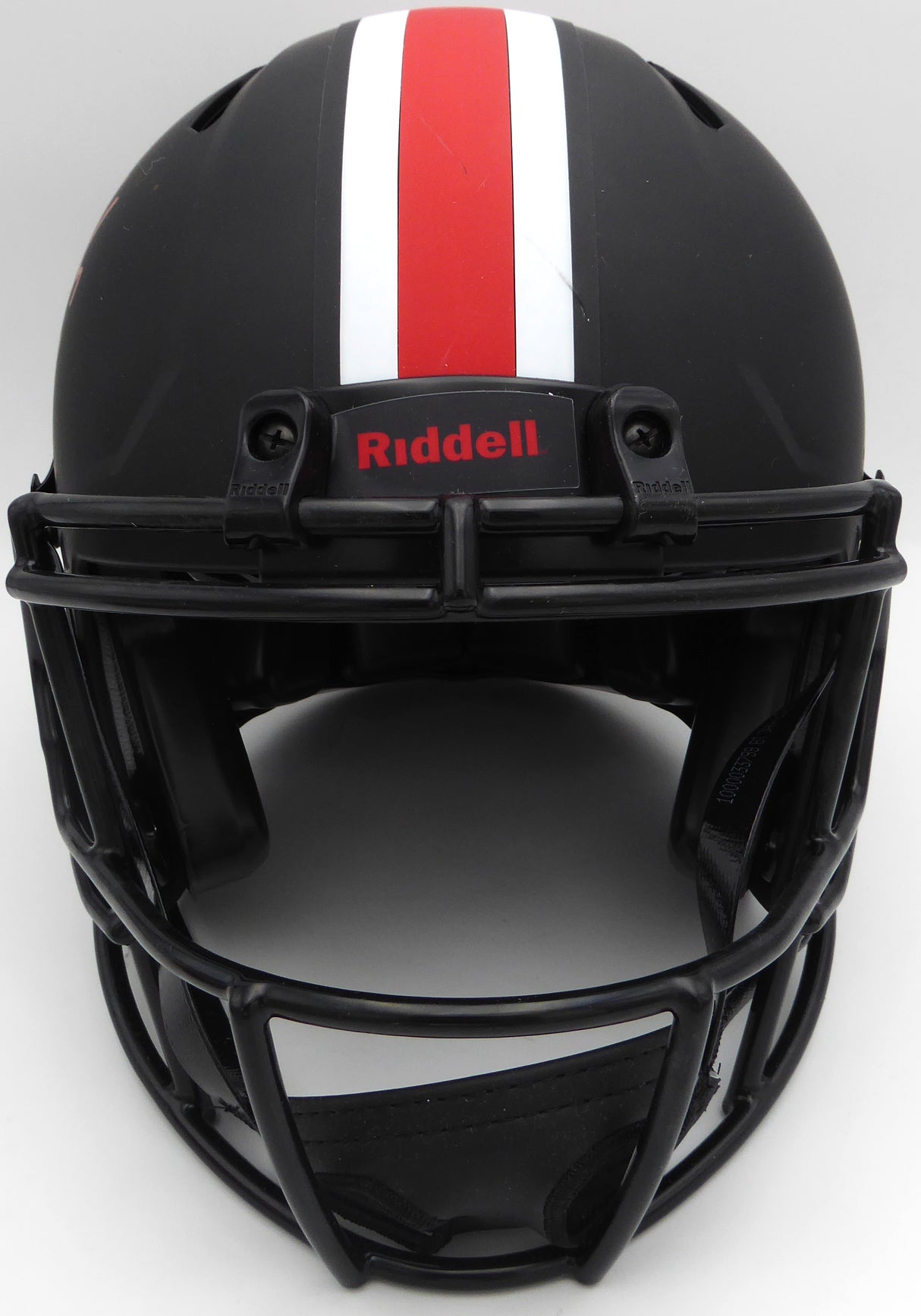 Justin Fields Autographed Matte Black Full Size Authentic Helmet Ohio State Buckeyes (Smudged) Beckett BAS QR #WG94077