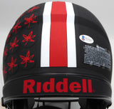 Justin Fields Autographed Matte Black Full Size Authentic Helmet Ohio State Buckeyes (Smudged) Beckett BAS QR #WG94077