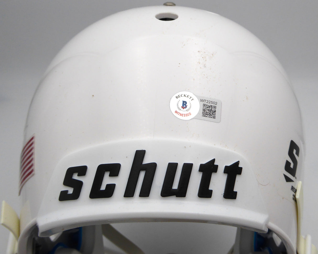 Quinn Ewers Autographed White Full Size Replica Helmet Texas Longhorns Beckett BAS QR #WT22502
