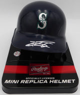 Julio Rodriguez Autographed Seattle Mariners Mini Helmet (Smudged) Beckett BAS QR #BN14295
