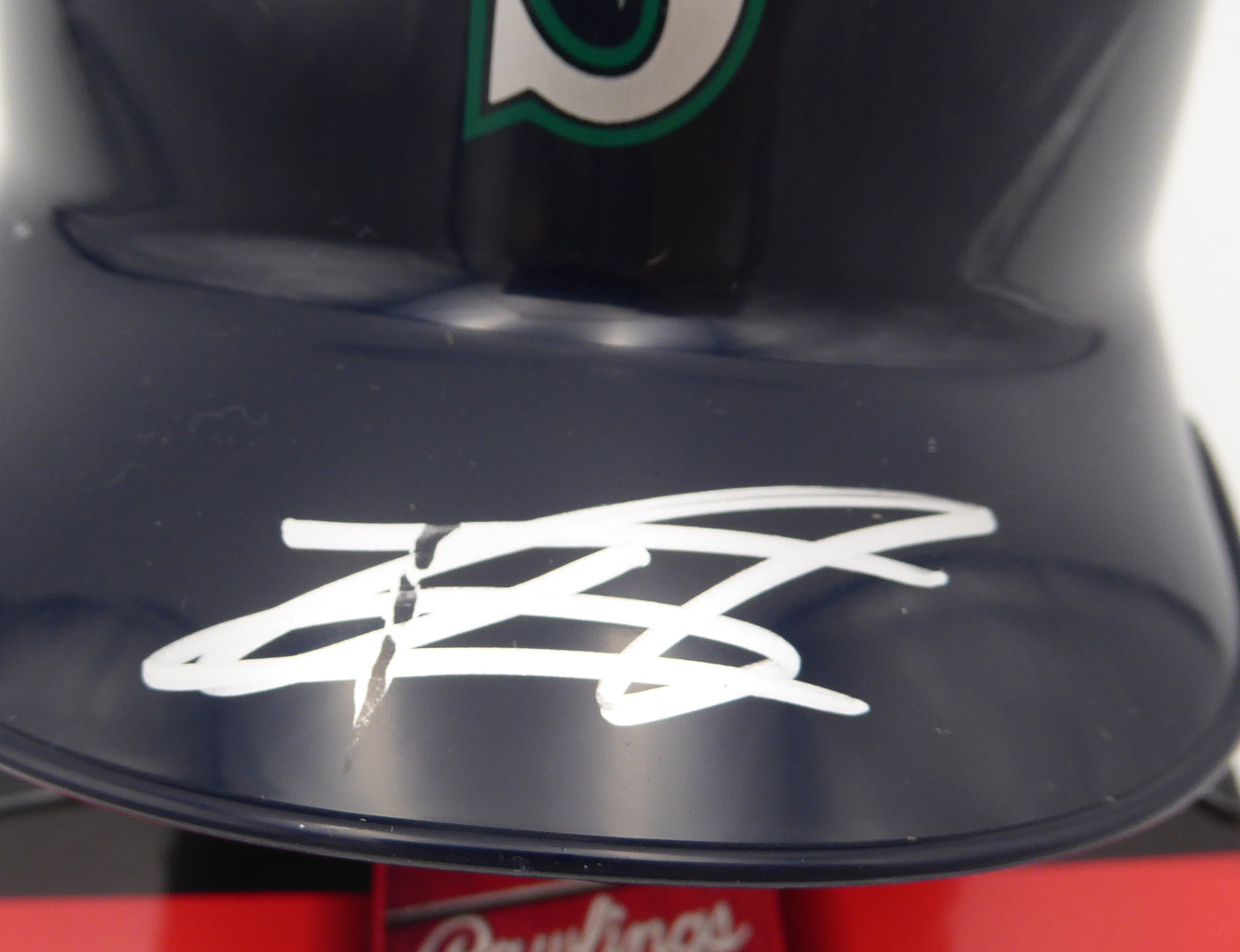 Julio Rodriguez Autographed Seattle Mariners Mini Helmet (Smudged) Beckett BAS QR #BN14295