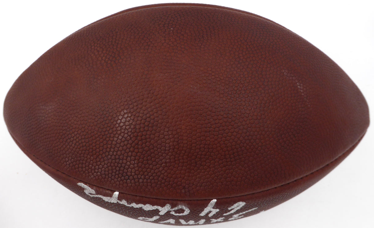 Jim Brown Autographed NFL Leather Football Cleveland Browns "HOF 71, 3X MVP, 64 Champs" PSA/DNA #AA97299
