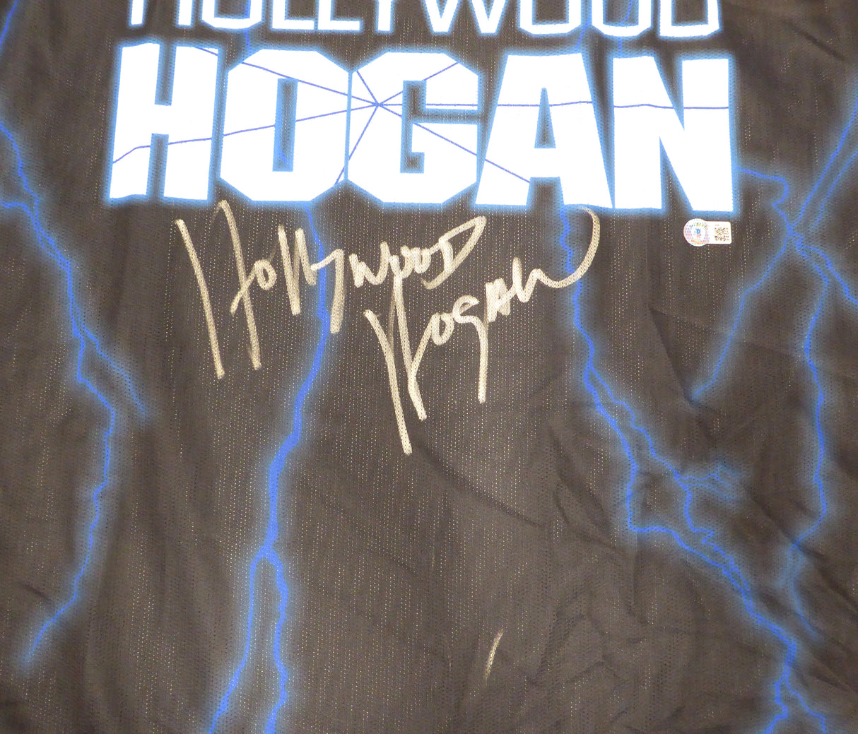 WWE Hulk Hogan Autographed Black Jersey "Hollywood Hogan" Beckett BAS QR #WR25656