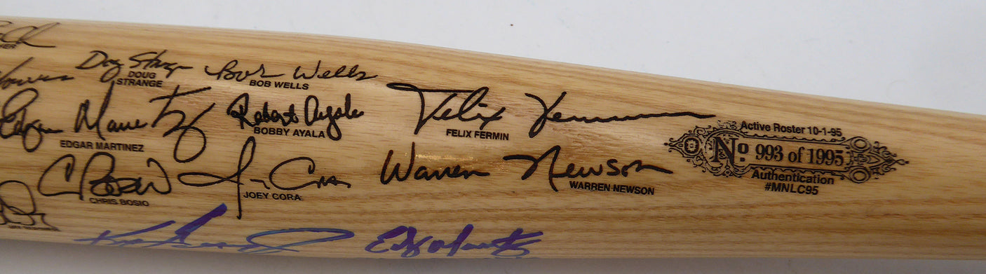 Ken Griffey Jr. & Edgar Martinez Autographed 1995 Commemorative Bat Seattle Mariners "The Double 10/8/95" Beckett BAS Witness #3W076820