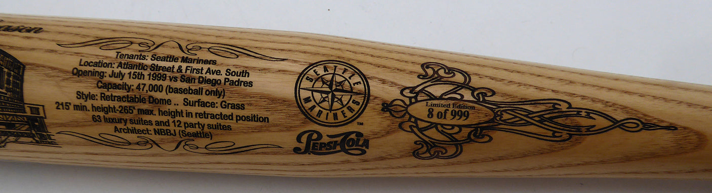 Ken Griffey Jr. Autographed 1999 Safeco Field Inaugural Season Bat Seattle Mariners Beckett BAS Witness #3W341162