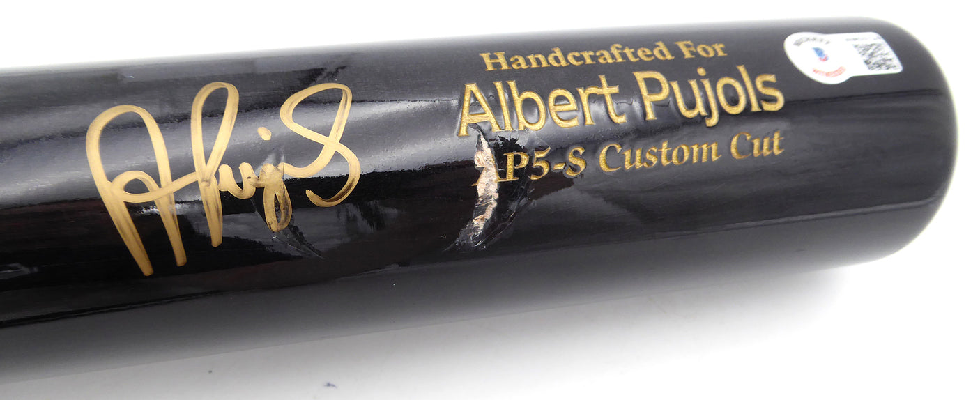 Albert Pujols Autographed Marucci Player Model Bat St. Louis Cardinals (Dent) Beckett BAS Witness #WM59724