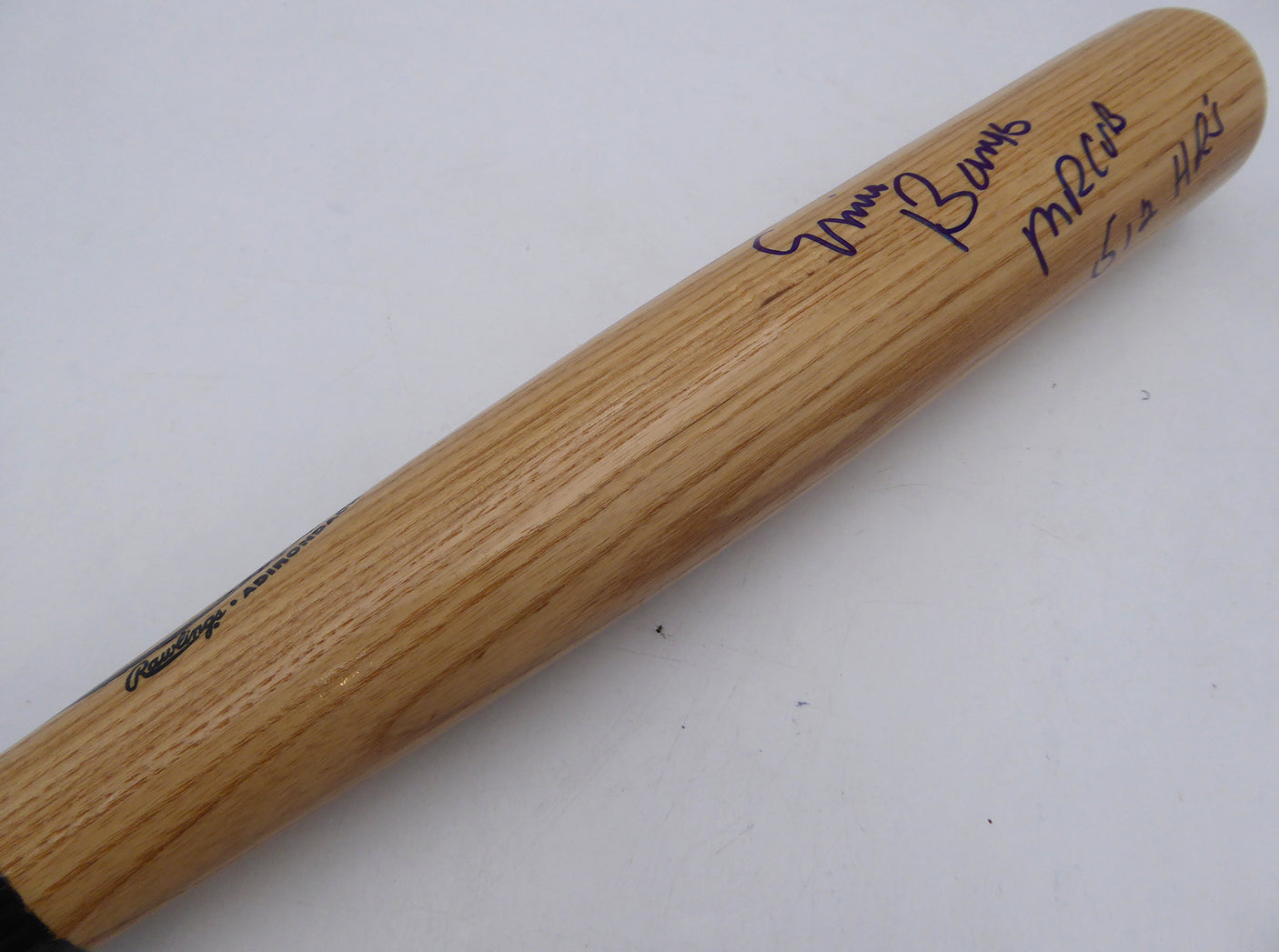 Ernie Banks Autographed Rawlings Bat Chicago Cubs "Mr. Cub 512 HR's" Beckett BAS QR #BS30667