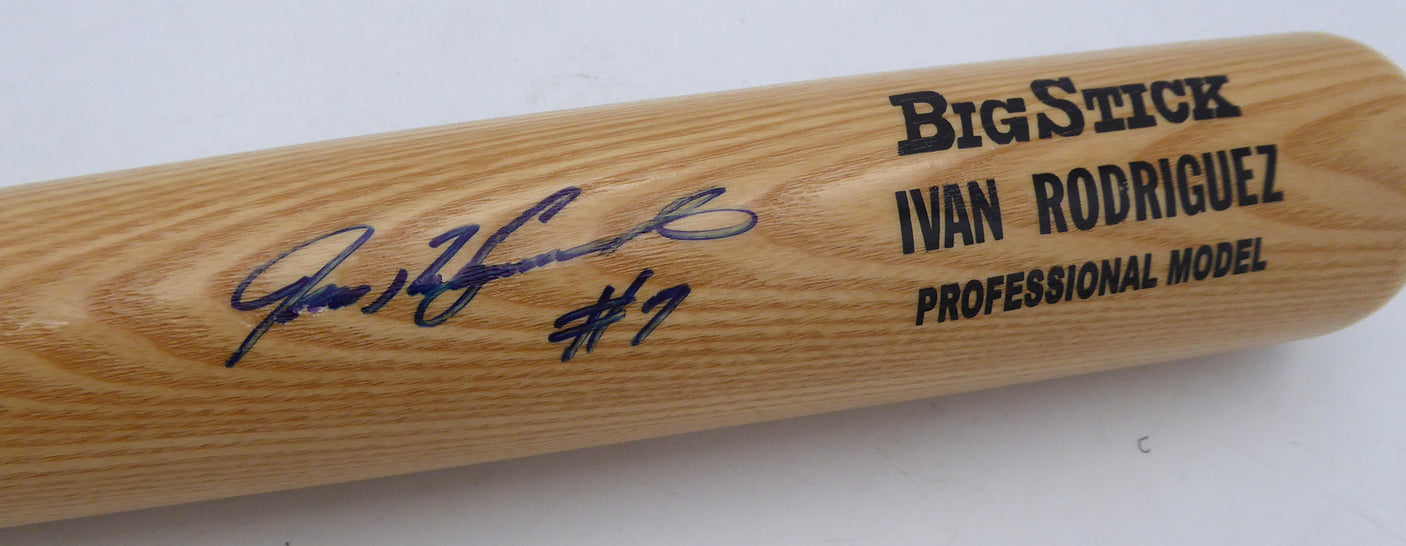 Ivan Rodriguez Autographed Rawlings Bat Texas Rangers "#7" PSA/DNA #B73034