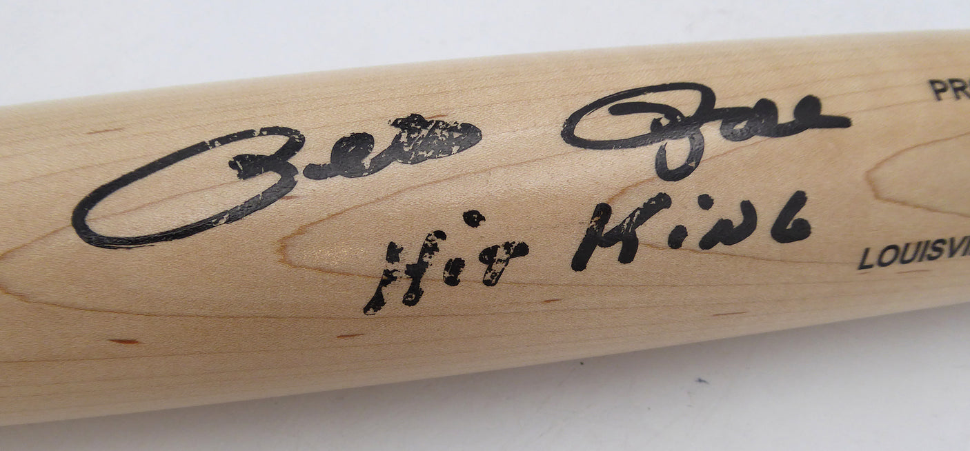 Pete Rose Autographed Louisville Slugger Bat Cincinnati Reds "Hit King" (Smudged) Beckett BAS Witness #W787864