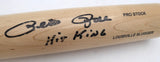 Pete Rose Autographed Louisville Slugger Bat Cincinnati Reds "Hit King" (Smudged) Beckett BAS Witness #W787864