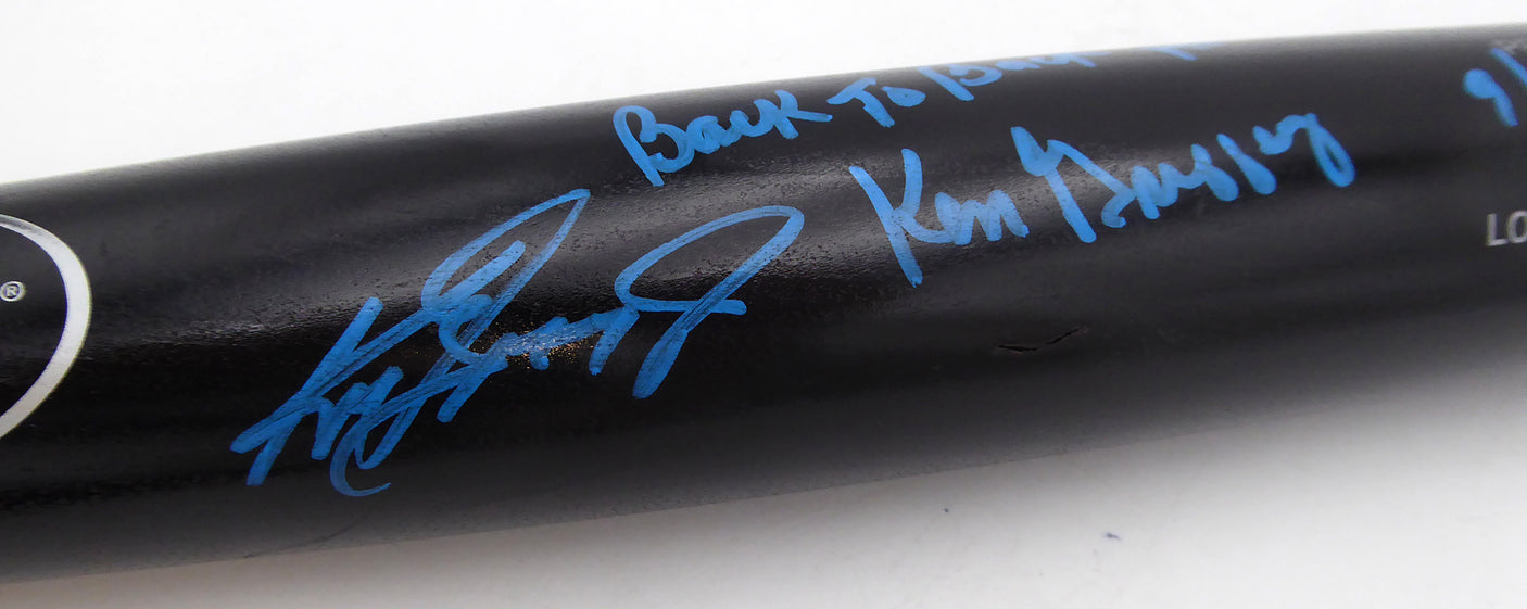 Ken Griffey Jr. & Sr. Autographed Louisville Slugger Bat Seattle Mariners "Back To Back HR 9/14/90" Beckett BAS Witness #2W690574