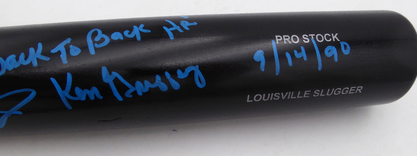 Ken Griffey Jr. & Sr. Autographed Louisville Slugger Bat Seattle Mariners "Back To Back HR 9/14/90" Beckett BAS Witness #2W690574