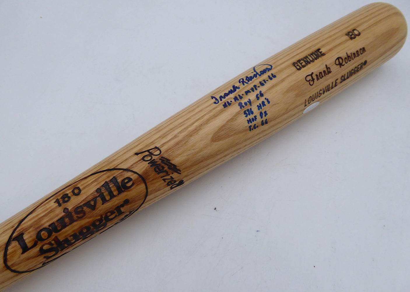Frank Robinson Autographed Louisville Slugger Bat Baltimore Orioles "Stat Bat" Beckett BAS #BR84867