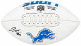 Jahmyr Gibbs Signed Detroit Lions Logo Wilson White Panel Football - (Fanatics)