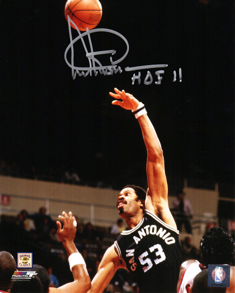 Artis Gilmore Signed San Antonio Spurs Hook Shot 8x10 Photo w/HOF'11