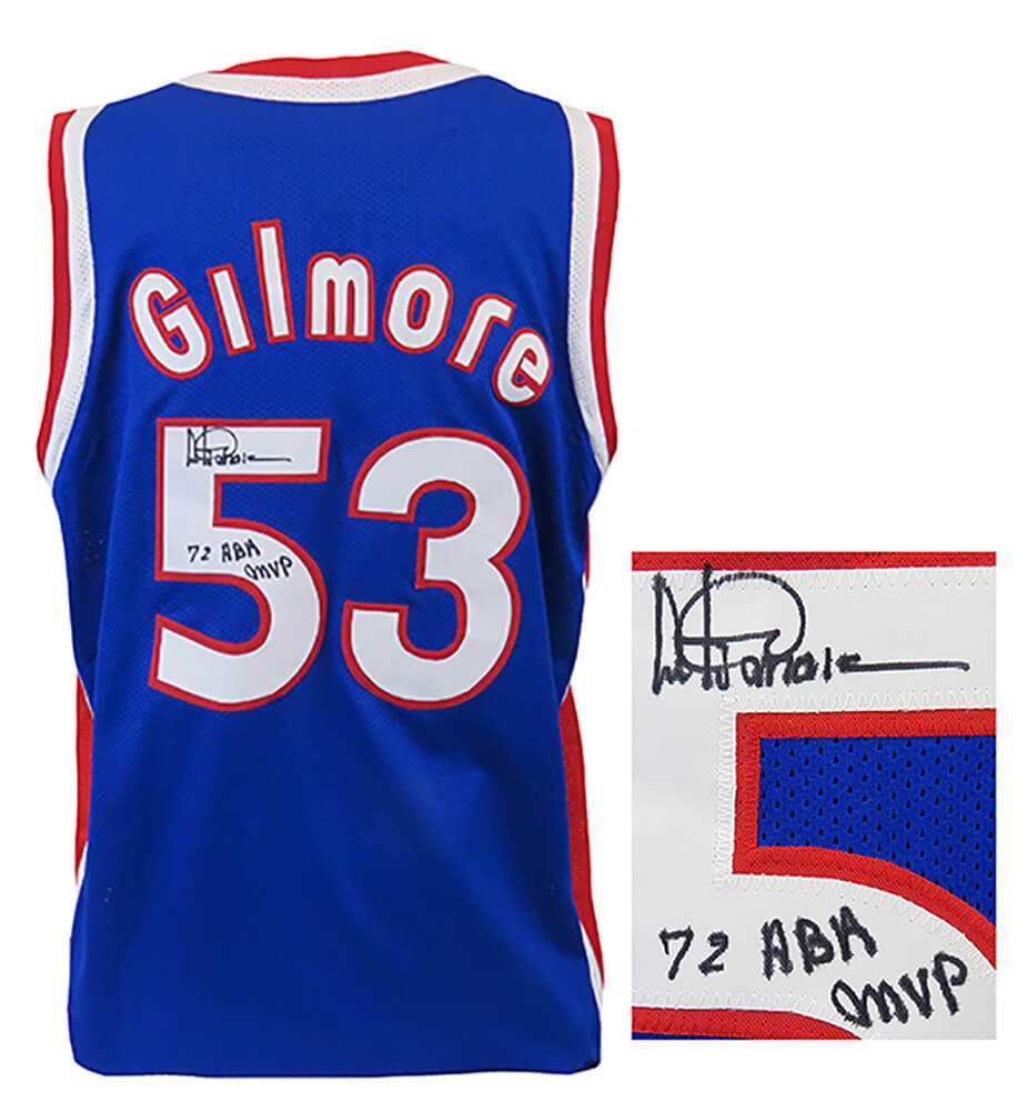 Artis Gilmore Signed Blue Throwback Custom Basketball Jersey w/72 ABA MVP