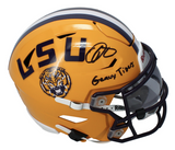 Odell Beckham Jr. Autographed/Inscribed "Geaux Tigers" LSU Tigers Speedflex Midi Helmet Beckett Witnessed
