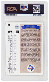 Juan Gonzalez Signed Texas Rangers 1990 Upper Deck Rookie Baseball Card #72 w/2x AL MVP - (PSA Encapsulated)