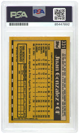 Juan Gonzalez Signed Texas Rangers 1990 Topps Rookie Baseball Card #331 - (PSA Encapsulated)