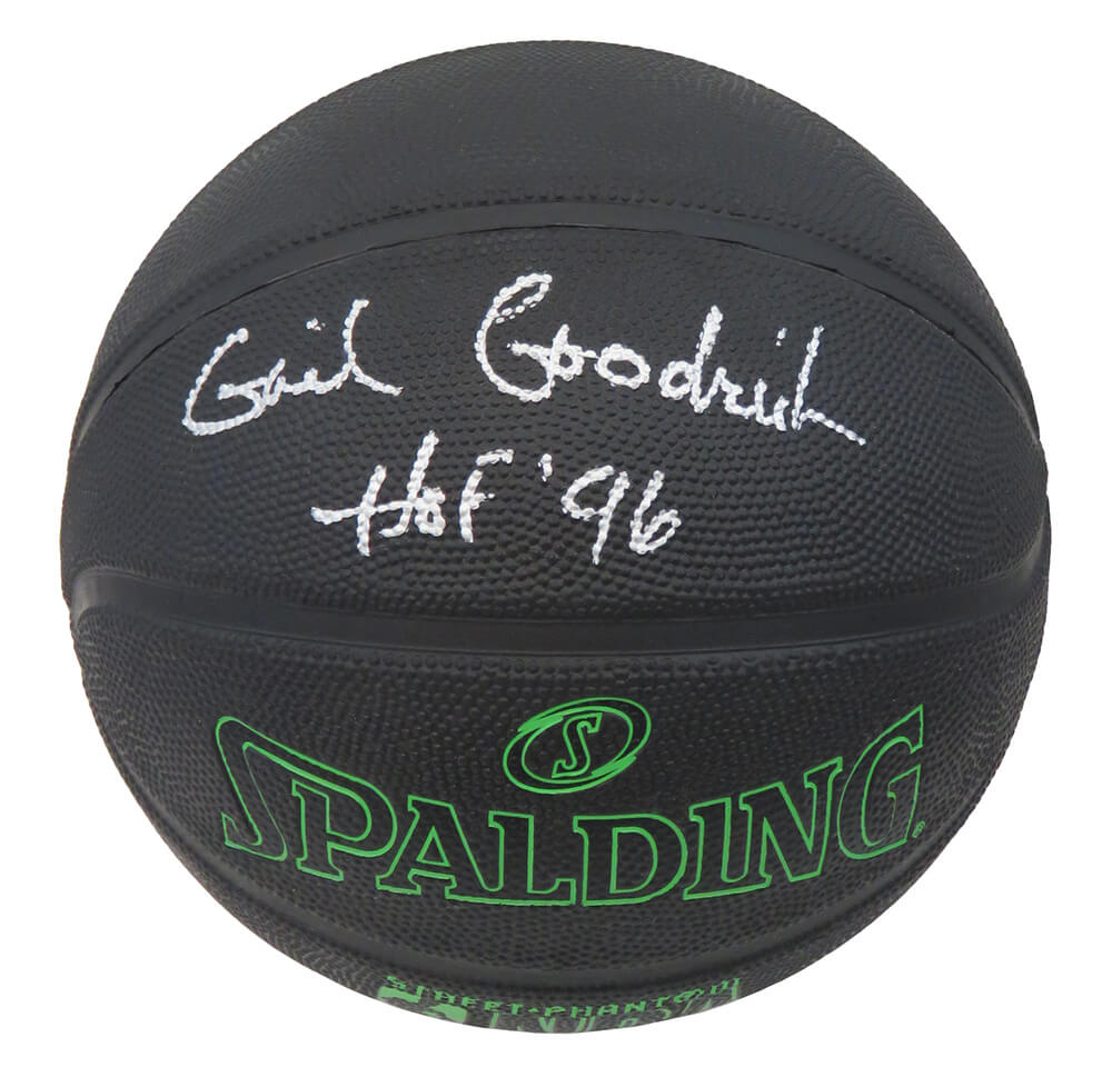 Gail Goodrich Signed Spalding Phantom Black NBA Basketball w/HOF'96