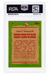 Dwight Gooden Signed Mets 1985 Topps Record Breaker Baseball Card #3 - (PSA Encapsulated)