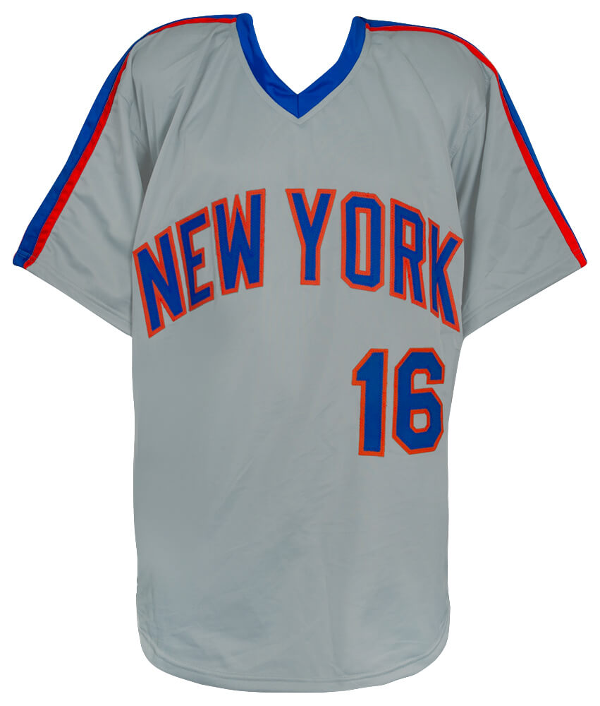 Dwight Gooden Signed Grey T/B Custom Baseball Jersey