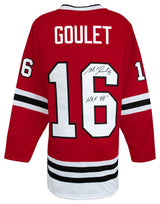 Michel Goulet Signed Red Custom Hockey Jersey w/HOF'98