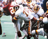 Darryl Grant Signed Washington Football Team White Jersey Tackle 16x20 Photo