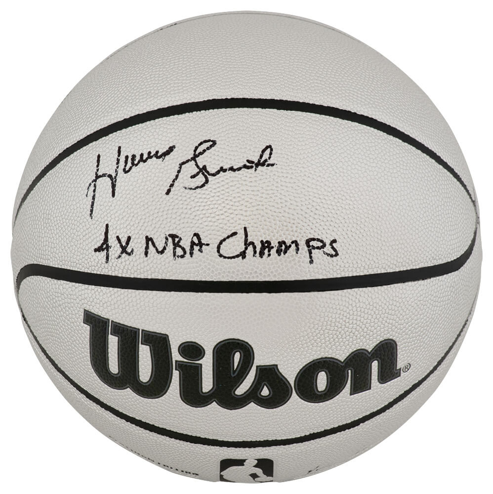 Horace Grant Signed Wilson Platinum Full Size NBA Basketball w/4x NBA Champ