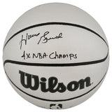 Horace Grant Signed Wilson Platinum Full Size NBA Basketball w/4x NBA Champ