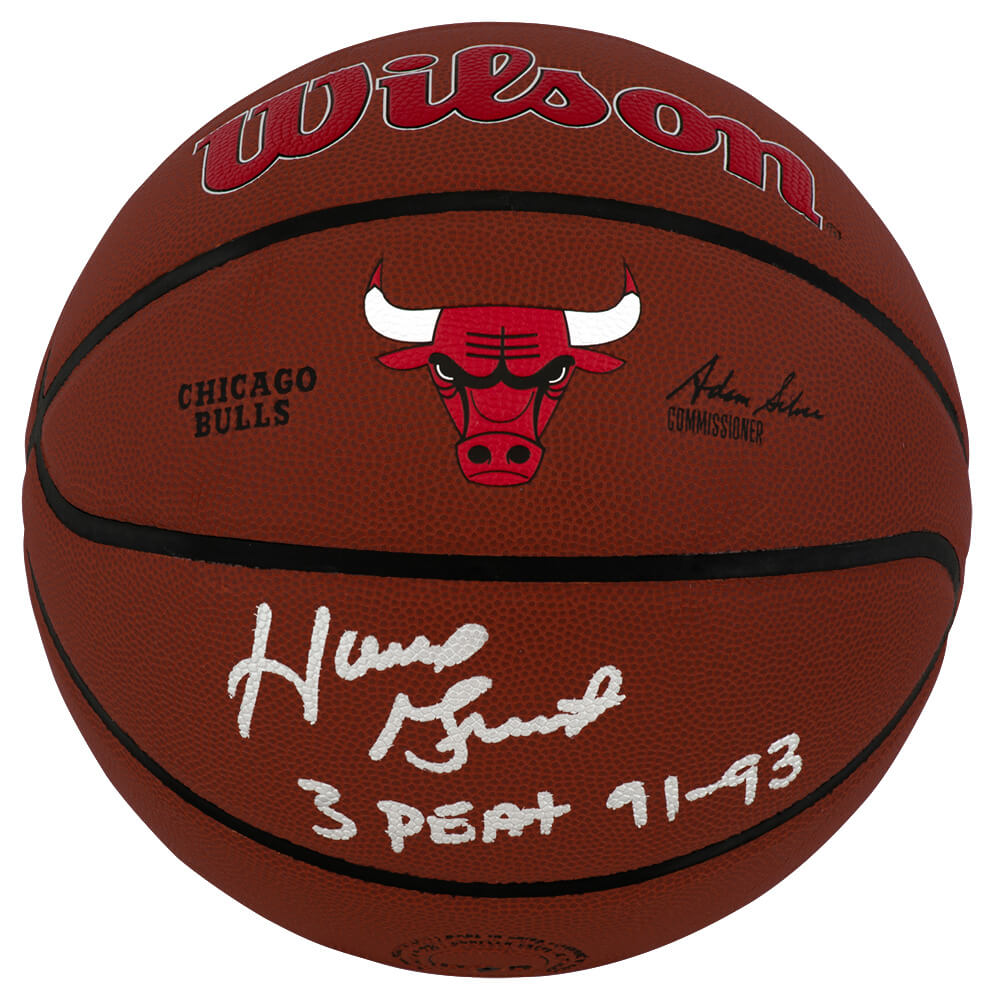 Horace Grant Signed Wilson Chicago Bulls Logo NBA Basketball w/3-Peat 91-93