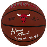 Horace Grant Signed Wilson Chicago Bulls Logo NBA Basketball w/3-Peat 91-93