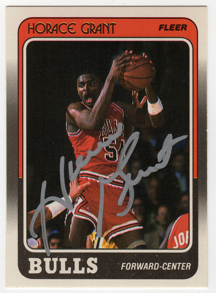Horace Grant Signed Chicago Bulls 1988 Fleer Rookie Basketball Card #16 - (In Silver)