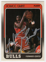Horace Grant Signed Chicago Bulls 1988 Fleer Rookie Basketball Card #16 - (In Silver)