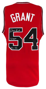 Horace Grant Signed Red Custom Basketball Jersey w/3 Peat 91-93