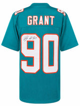 Kenneth Grant Signed Teal Custom Football Jersey