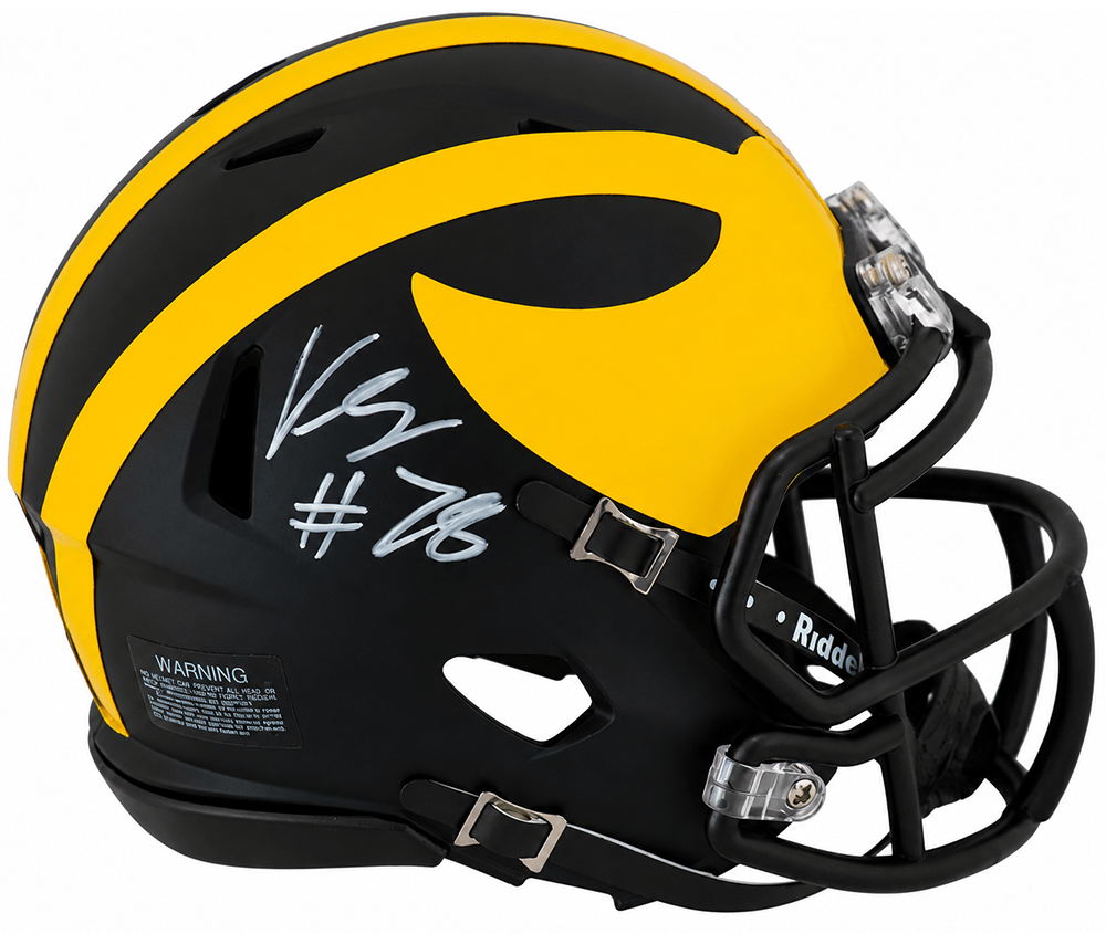 Kenneth Grant Signed Michigan Wolverines Riddell Speed Mini Helmet