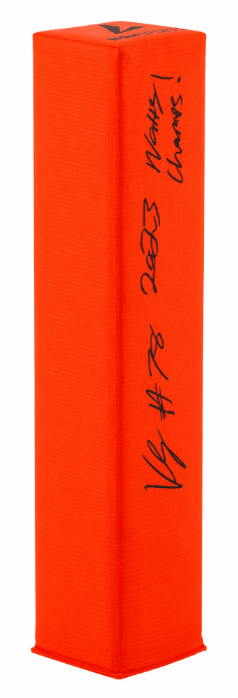 Kenneth Grant Signed BSN Orange Football Endzone Pylon w/2023 Natty Champs