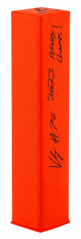 Kenneth Grant Signed BSN Orange Football Endzone Pylon w/2023 Natty Champs