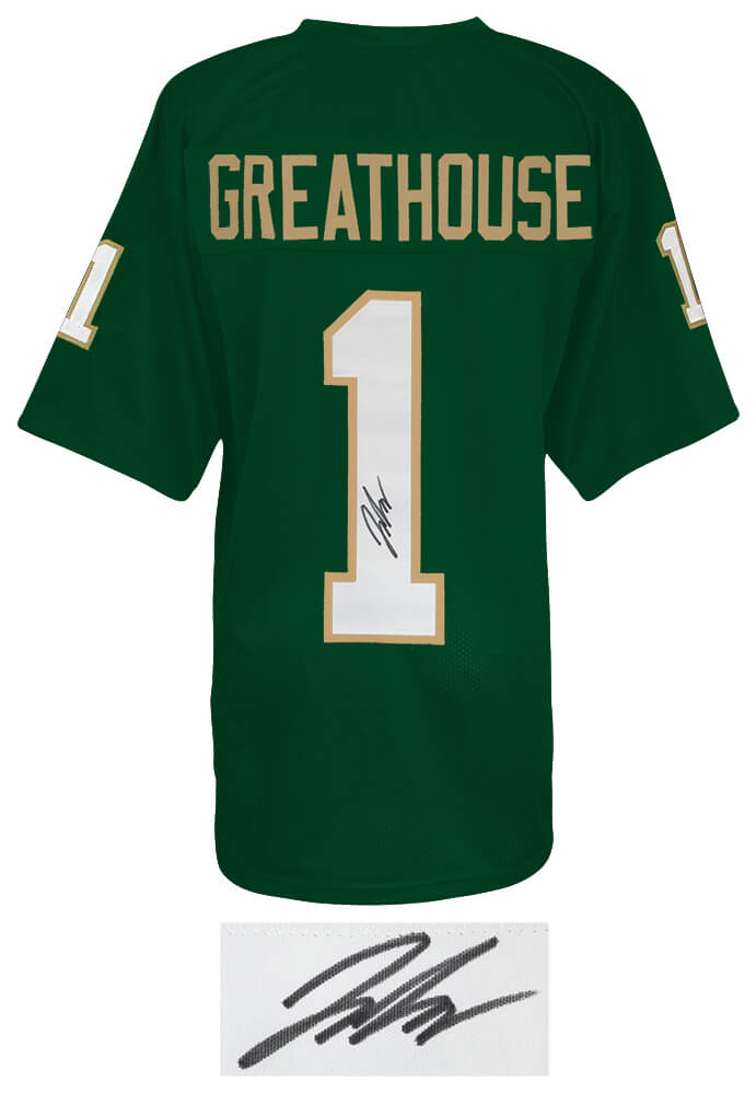 Jaden Greathouse Signed Green Custom College Football Jersey