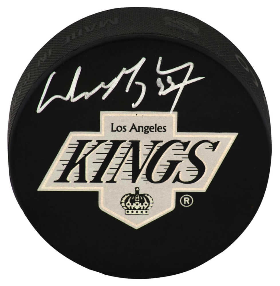 Wayne Gretzky Signed Los Angeles Kings Logo Hockey Puck - (Upper Deck Hologram)