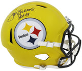 Joe Greene Signed Pittsburgh Steelers FLASH Riddell Full Size Speed Replica Helmet w/HOF'87